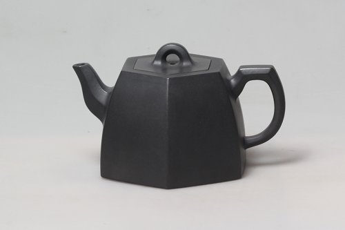 田志平紫砂壶 六方铜铊 