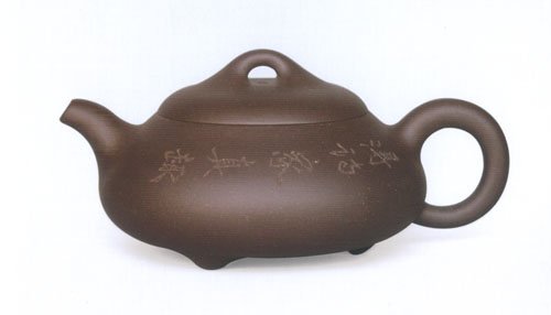 许煜红紫砂壶 矮石瓢 