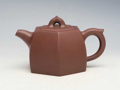 蒋亚萍紫砂壶 六方铜铊 泥料：拼... 