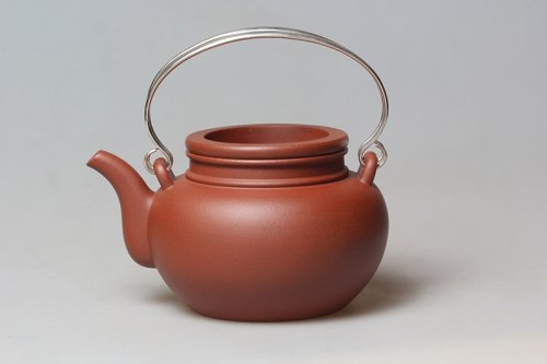 范国勤紫砂壶 银提寿星 