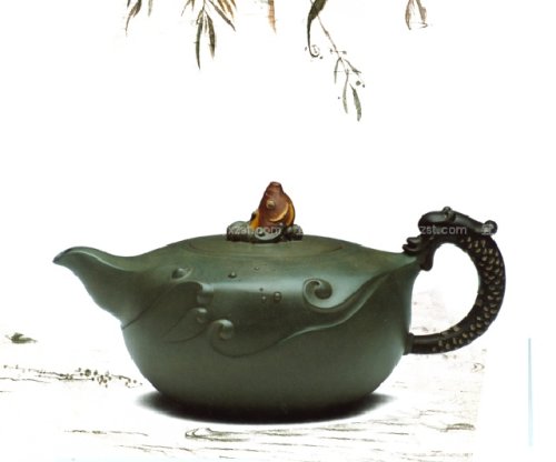 季益顺紫砂壶 鱼化龙 