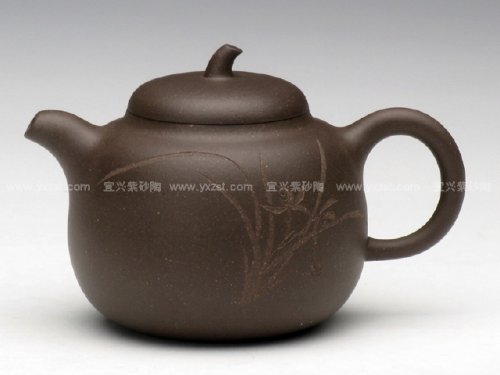 褚婷圆紫砂壶 小茄型 
