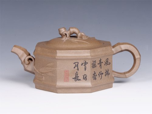 董建平紫砂壶 八方竹段 