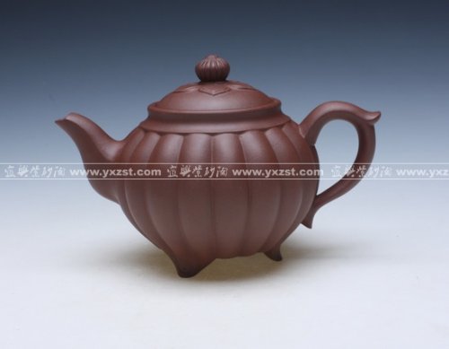 罗顺娣紫砂壶 三脚菱花 