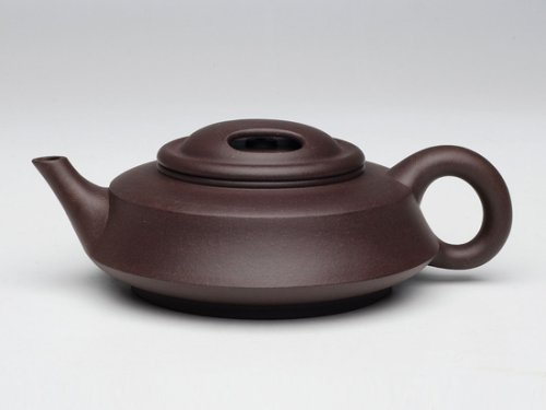 陈健紫砂壶 牛盖水扁 