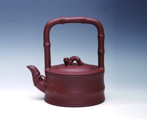 许红琴紫砂壶 竹节提梁 