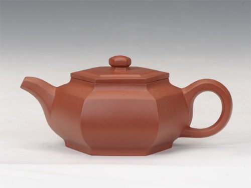 钱红月紫砂壶 藏六方（大红袍） 
