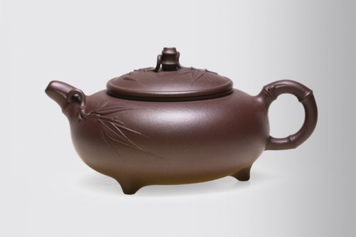 许永菊紫砂壶 三足竹韵 