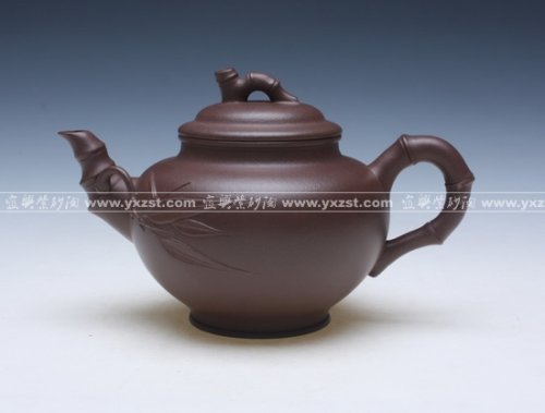 罗顺娣紫砂壶 笑樱竹节拼紫 