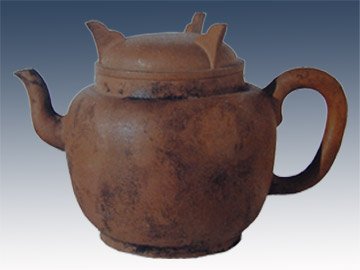 时大彬紫砂壶 鼎足盖圆壶 