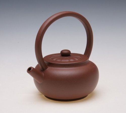 卢伟强紫砂壶 花盖提梁 