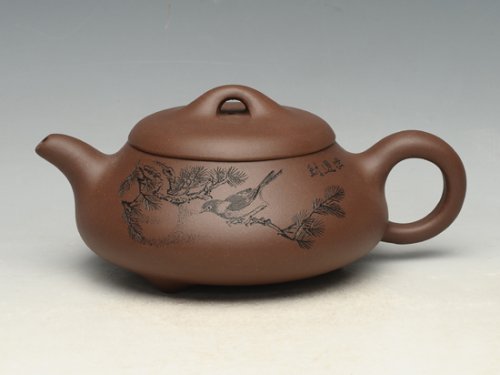 严志军紫砂壶 矮石瓢   泥料：原矿老紫泥  容量：400cc 