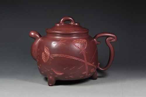 彭耀年紫砂壶 书卷宝顶壶 