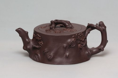 鲁新华紫砂壶 双色梅桩 