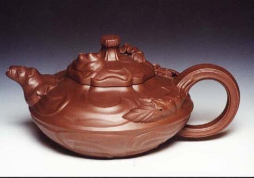 倪顺生紫砂壶 风卷葵壶 