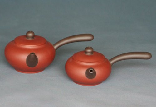 李正华紫砂壶 横把双色小品 