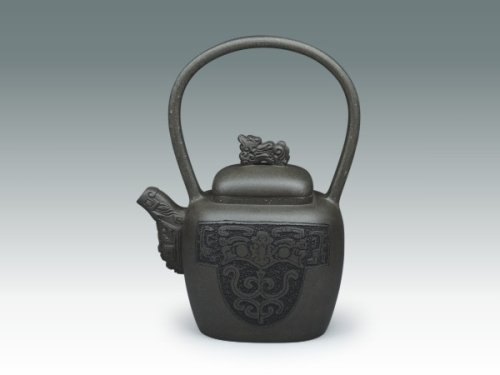 姜建荣紫砂壶 晋双提梁 