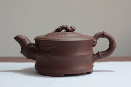 钱午生紫砂壶 双线竹节 