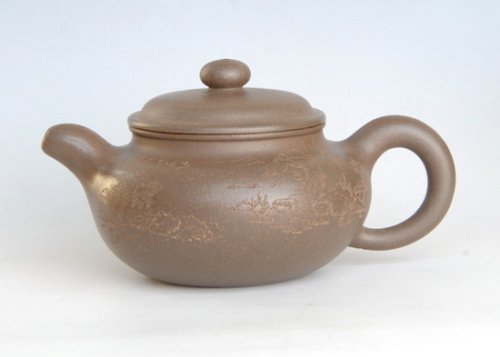 李彬紫砂壶 青灰泥仿古 