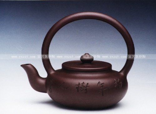 周新保紫砂壶 旭茂提梁 