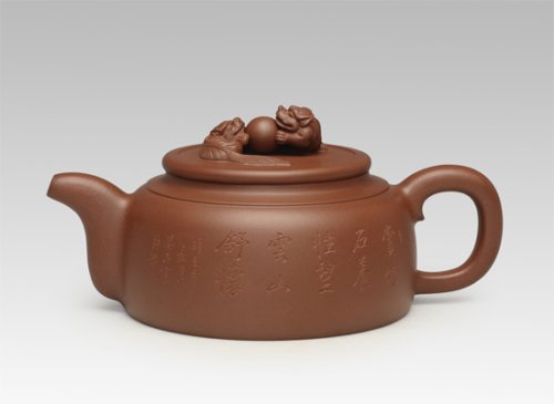 范小中紫砂壶 双狮绣球 