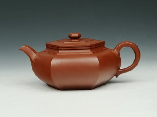 雷旭梅紫砂壶 六方平盖壶 