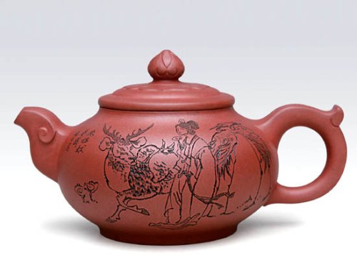 严志军紫砂壶 如意天缘  泥料：红皮龙青水泥  容量：300CC 