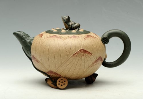 许雪强紫砂壶 青蛙莲子 
