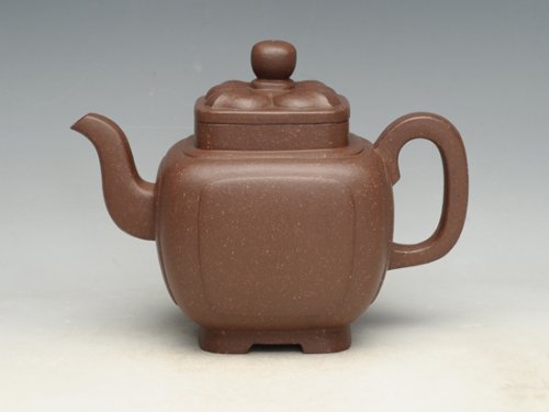 邵文紫砂壶 四方菱奎 