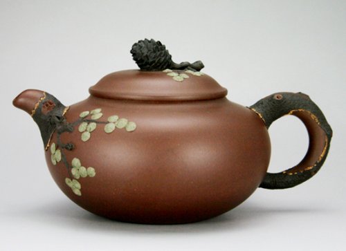 陈正初紫砂壶 薄坯松果460cc 