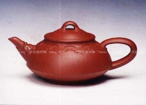 朱丹紫砂壶 图腾如意壶 