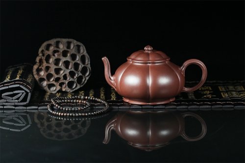 朱彬紫砂壶 六瓣梵莲 