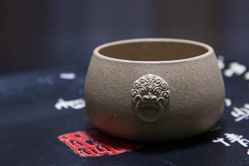 王朝红紫砂壶 兽耳杯 