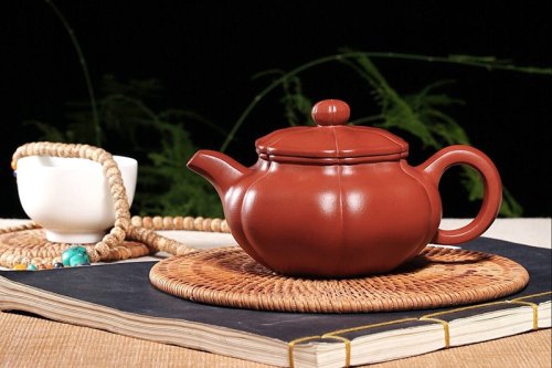 周健紫砂壶 葵仿古 