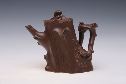 汪寅仙紫砂壶 弯把梅桩壶 