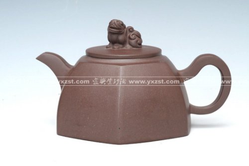 潘红华紫砂壶 六方狮壶 