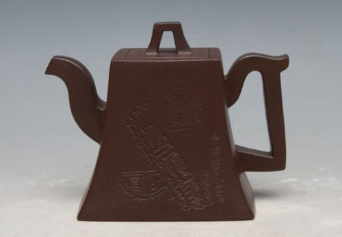 吴国芬紫砂壶 高四方 