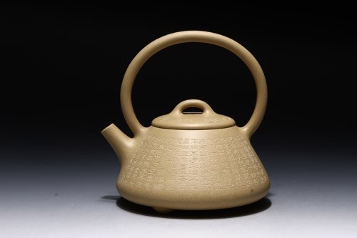 张黎强紫砂壶 提梁石瓢壶 
