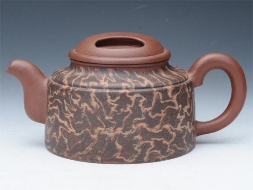 周亚萍紫砂壶 绞泥牛盖 