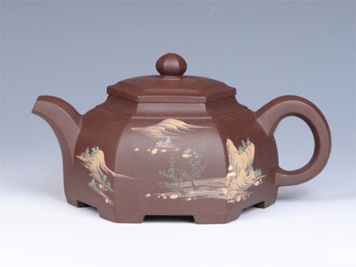 曾红清紫砂壶 - 泥绘大彬六方 - 