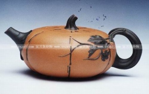 周忠军紫砂壶 巧色南瓜 