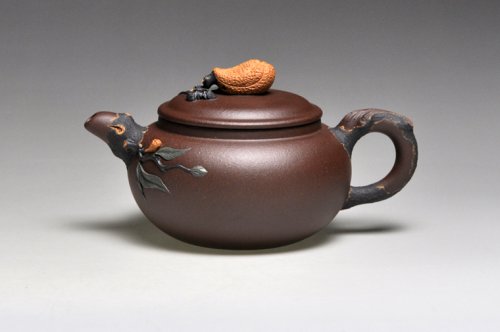 吴建平紫砂壶 《佛手》泥料：紫泥  容量：200cc 