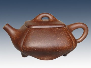 陆士新紫砂壶 四方石瓢 