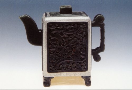 郑彪紫砂壶 包玉四方镂空 