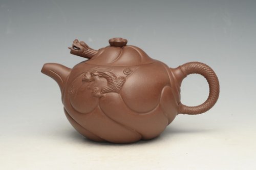 储栋平紫砂壶 鱼化龙 