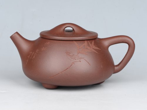 潘雪峰紫砂壶 石瓢 容量：250cc  泥料：紫泥 