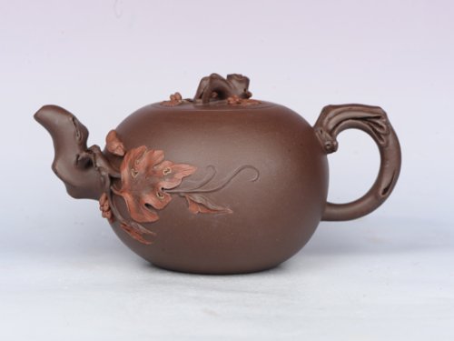 范菊华紫砂壶 松鼠葡萄 