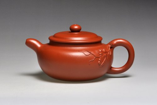 吴建平紫砂壶 《朱泥仿古》泥料：朱泥  容量：300cc 