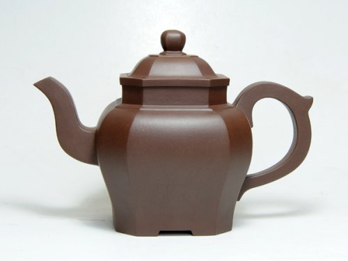 姜建荣紫砂壶 八方抽角 
