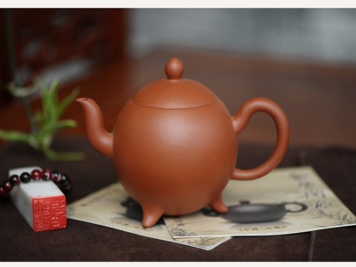 许敏芳紫砂壶 三脚一粒珠 